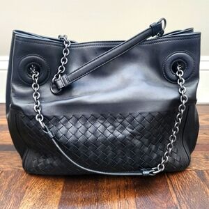 $2850 Brand New 100% Auth Bottega Veneta Intrecciato Women Black Leather Tote